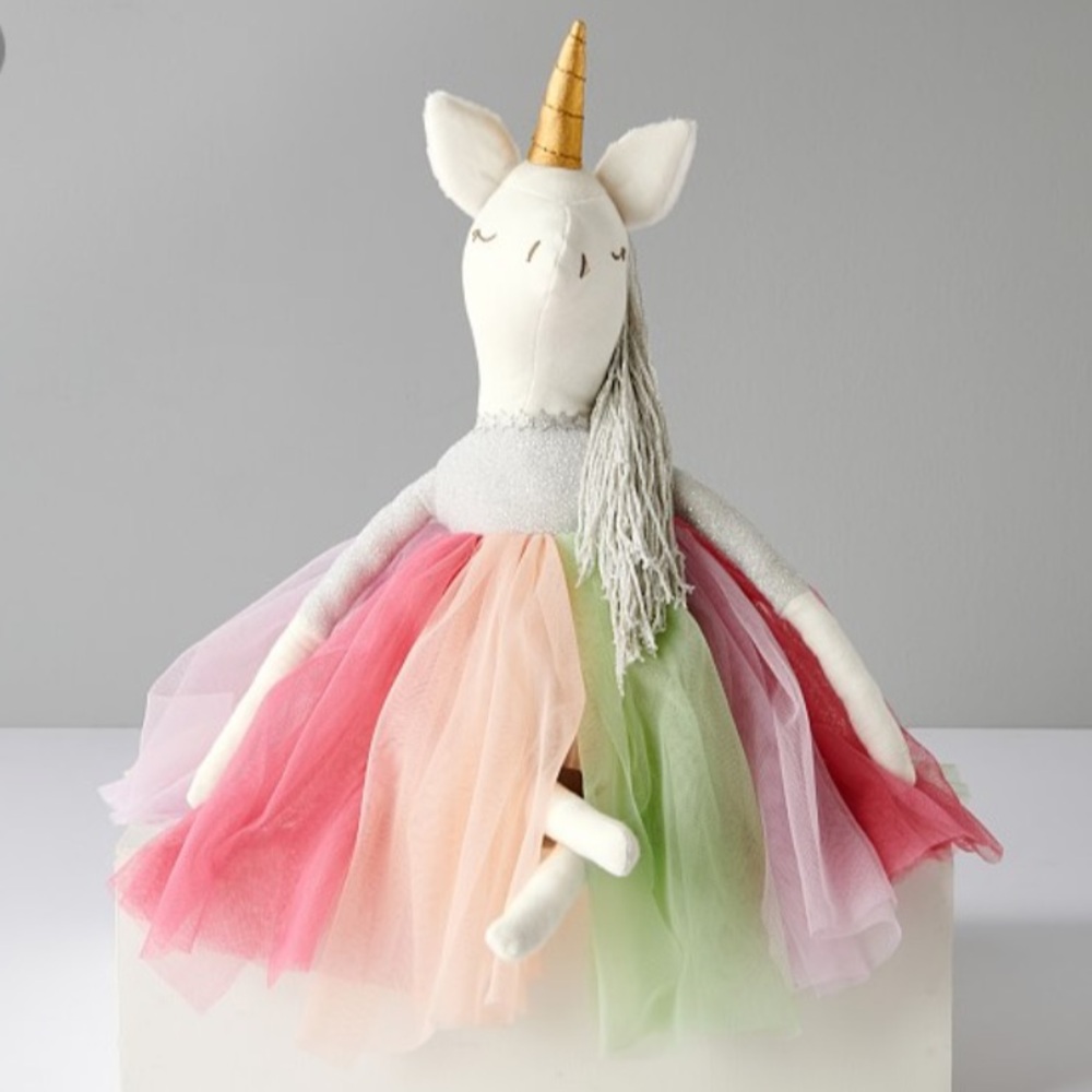 Pottery Barn Kids Colorful Unicorn Plush Toy